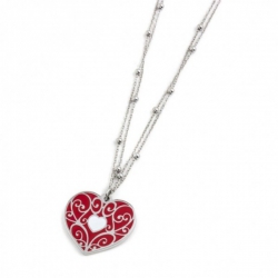Collana Marlù doppio filo cuore rosso ref. 15CO008R