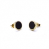 Orecchini donna Marlù in acciaio dorato con acrilico nero ref. 2OR0042GN