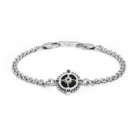 Bracciale Marlù uomo in acciaio con rosa dei venti ref. 4BR1819N