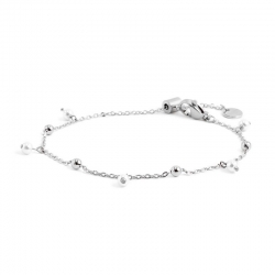 Bracciale donna Marlù in acciaio silver con sfere e perle pendenti 2BR0071W