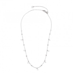 Collana donna Marlù in acciaio silver con sfere e perle 2CO0069W