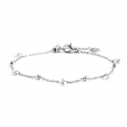 Bracciale Marlù in acciaio e cristalli bianchi ref. 2BR0061W