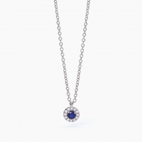 Collana Mabina in argento con ciondolo zaffiro sintetico ref. 553494