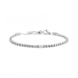 Bracciale Marlù tennis con zircone centrale 2BR0106W in acciaio