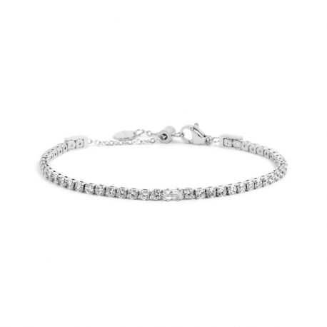 Bracciale Marlù tennis con zircone centrale 2BR0106W in acciaio