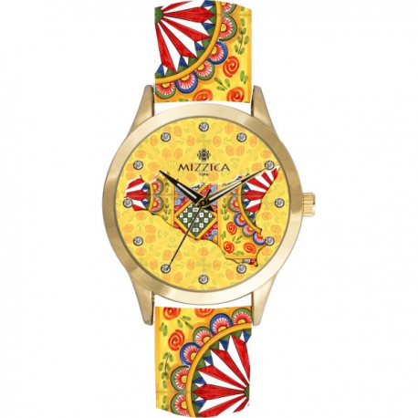 Orologio Mizzica MB132 Sicilia gialla cassa gold