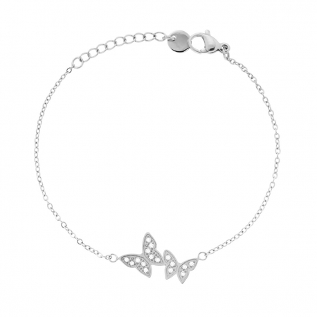 Bracciale in acciaio con farfalle