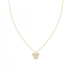 Collana in acciaio dorato con ciondolo farfalla