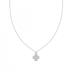 Collana in acciaio con ciondolo quadrifoglio