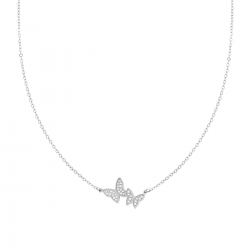 Collana in acciaio con ciondolo farfalle