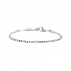 Bracciale Marlù tennis con zircone centrale 2BR0105w in acciaio