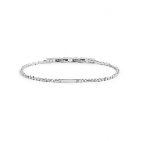 Bracciale Marlù tennis con zircone centrale 1BR0067W in acciaio