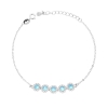 Bracciale in argento con zirconi acquamarina e bianchi