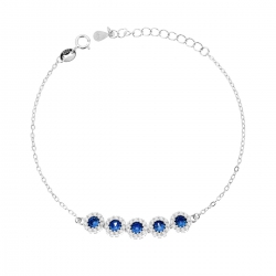Bracciale in argento con zirconi blu e bianchi