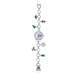 Orologio Mizzica in metallo silver con bracciale e charms MJ163