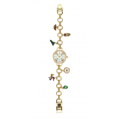 Orologio Mizzica in metallo gold con bracciale e charms MJ106