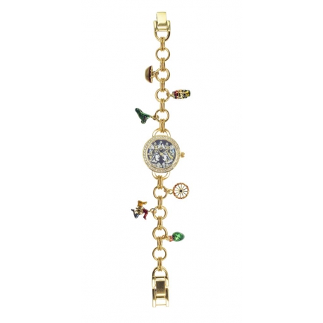 Orologio Mizzica in metallo gold con bracciale e charms MJ112
