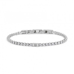 Bracciale Marlù tennis con zircone centrale 31BR0005W in acciaio