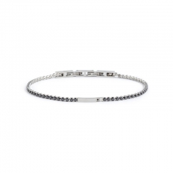 Bracciale Marlù tennis con placca e zircone centrale 1BR0067N in acciaio