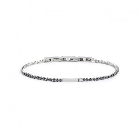 Bracciale Marlù tennis con placca e zircone centrale 1BR0067N in acciaio