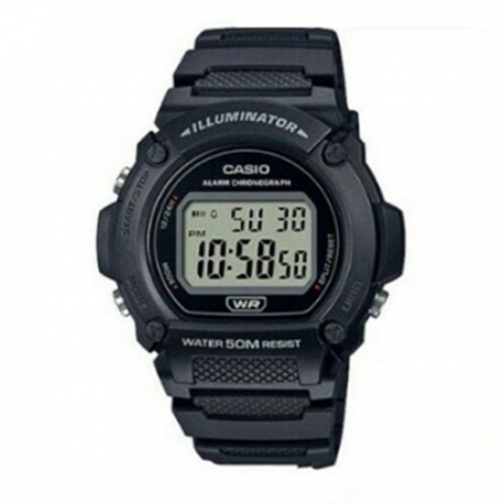 Orologio Casio W-219H-1A in resina nera