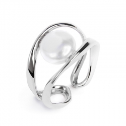 Anello Marlù a doppia fascia silver con perla 33AN0022W
