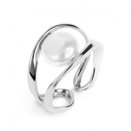 Anello Marlù a doppia fascia silver con perla 33AN0022W