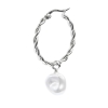 Mono orecchino Marlù in acciaio silver a cerchio con perla 33OR0069W