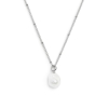 Collana Marlù catena grumetta acciaio silver con perla pendente 33CN0035W