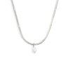 Collana Marlù in acciaio silver catena snake e perla 33CN0034W
