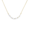 Collana Marlù in acciaio dorato catena cross con perle centrali 33CN0030GW