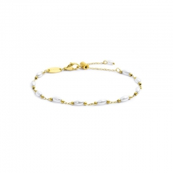 Bracciale Marlù catena acciaio dorato con perle 33BR0048GW