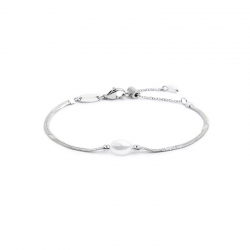 Bracciale Marlù catena snake acciaio silver e perla 33BR0049W