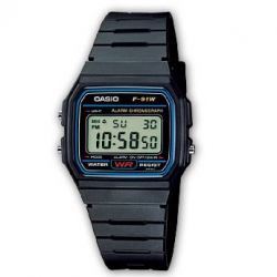 CASIO F-91W-1YER GOMMA NERO