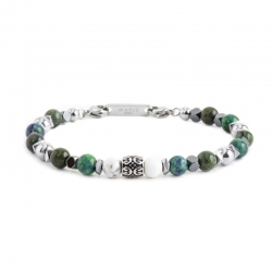 Bracciale uomo Marlù acciaio e pietre 13BR113