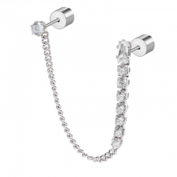 Mono orecchino multindosso con zirconi bianchi 31OR0003W