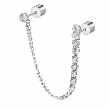 Mono orecchino multindosso con zirconi bianchi 31OR0003W