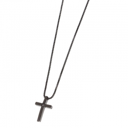 Collana uomo Marlù con ciondolo croce nera ref.4CN1623N