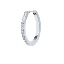 Orecchino Marlù in acciaio a cerchio con zirconi 31OR0021W