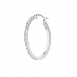 Orecchino Marlù in acciaio a cerchio con zirconi 31OR0027W