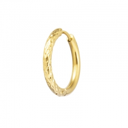 Orecchino Marlù in acciaio dorato a cerchio diamantato 33OR0112G