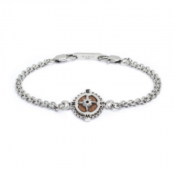 Bracciale Marlù uomo in acciaio con rosa dei venti ref. 4BR1819M