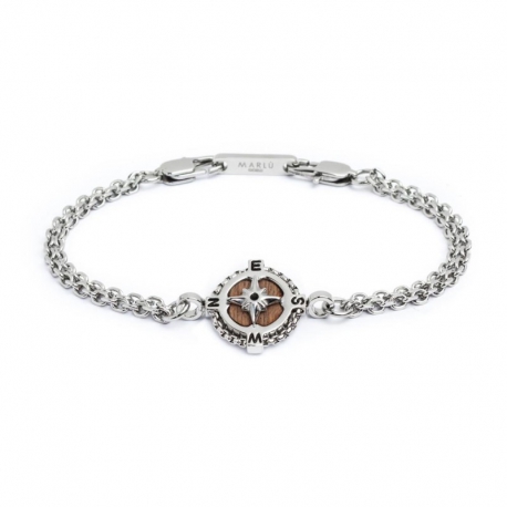 Bracciale Marlù uomo in acciaio con rosa dei venti ref. 4BR1819M