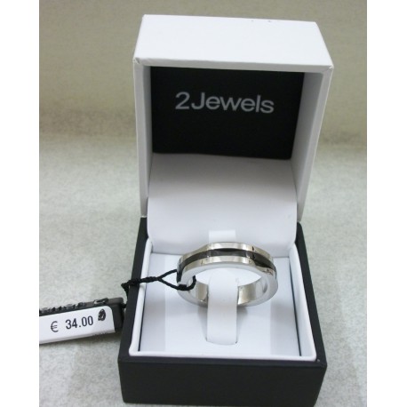 2JEWELS ANELLO UOMO IN ACCIAIO E PVD NERO REF.221023